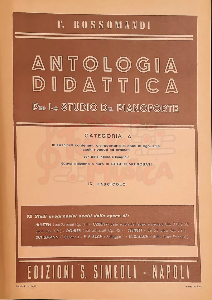 F.Rossomandi Antologia Didattica per lo studio del Pianoforte Categoria A Fascicolo IX