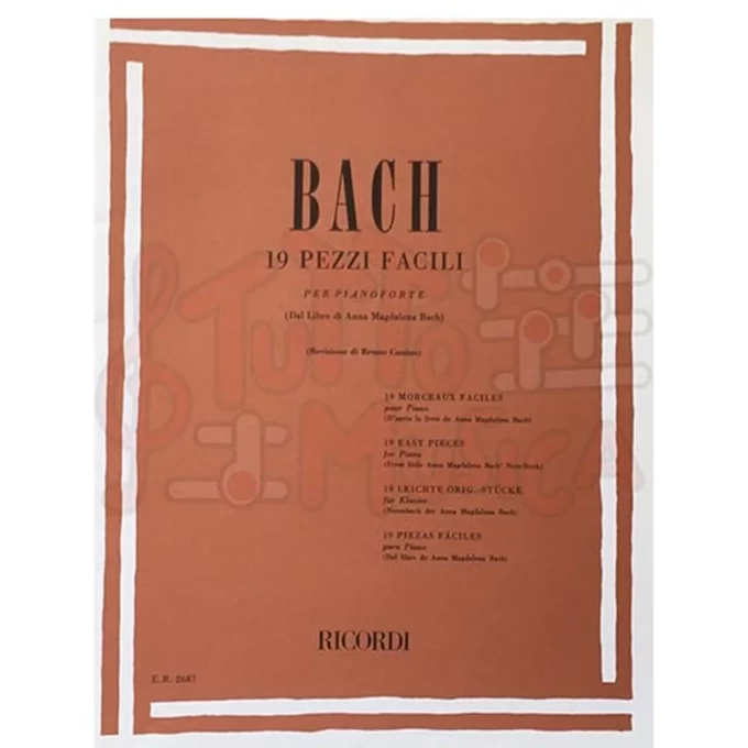 BACH 19 PEZZI FACILI PER PIANOFORTE