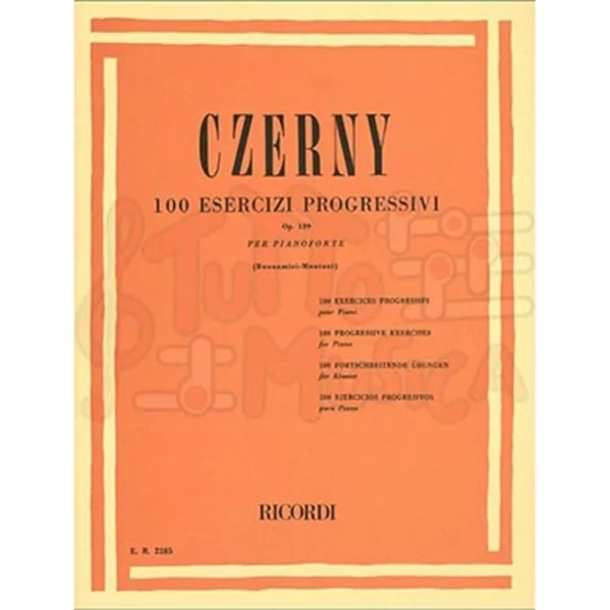 CZERNY 100 ESERCIZI PROGRESSIVI OP. 139 PER PIANOFORTE
