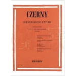 CZERNY 20 ESERCIZI DI LETTURA PER PIANOFORTE IN CHIAVE DI VIOLINO