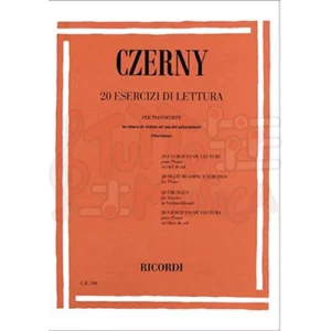 CZERNY 20 ESERCIZI DI LETTURA PER PIANOFORTE IN CHIAVE DI VIOLINO