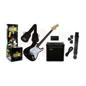 chitarra elettrika eko nera - accessori e amplificatore inclusi