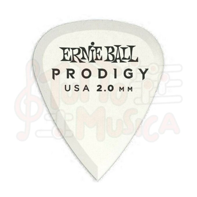 ERNIE BALL PLETTRI PRODIGY LARGE WHITE 2 MM BUSTA DA 6