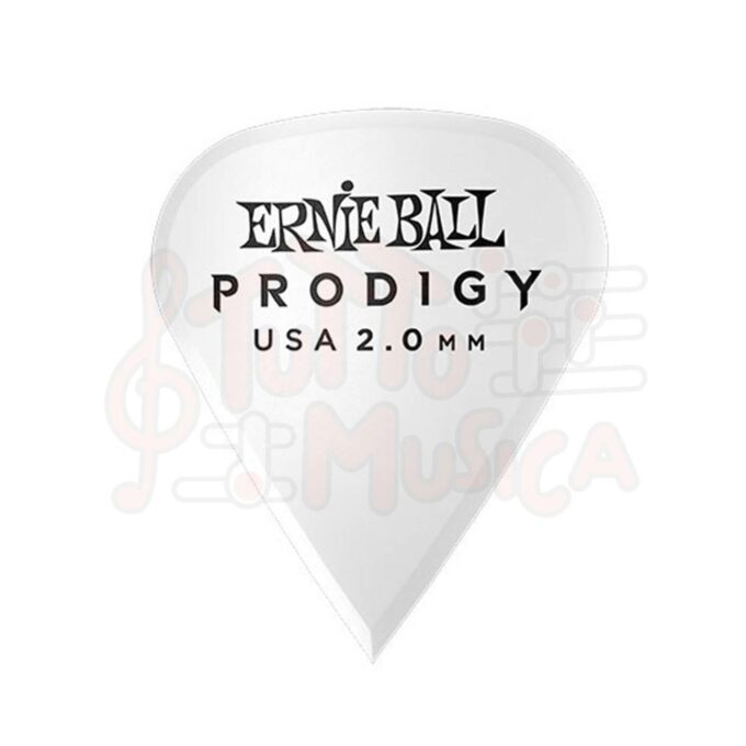 ERNIE BALL PLETTRI PRODIGY SHARP WHITE 2MM BUSTA DA 6