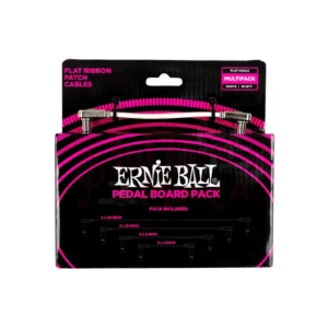 ERNIE BALL 6387 FLAT RIBBON PATCH CABLES WHITE MULTI-PACK
