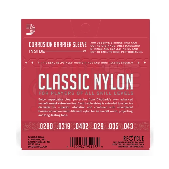 D'Addario Classic Nylon EJ27N-3D 3 Set di Corde